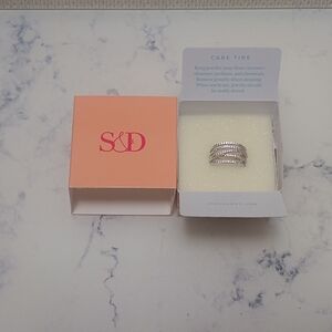 Stella & Dot Stellar Pave Silver Size 8